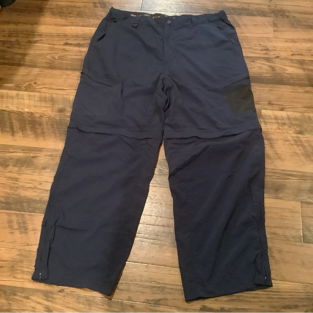 THREE FORKS RANCH Men XL Blue 100% Nylon Convertible Outdoor Hiking Pants